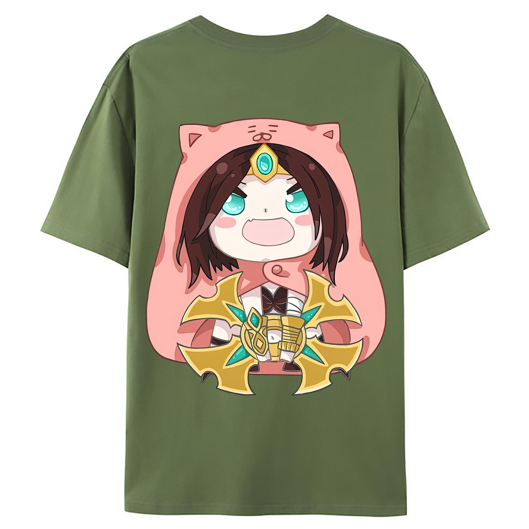 （画像用） リーグ・オブ・レジェンド League of Legends LOL 綿100％ メンズ半袖Tシャツ（バックプリント） 通気性